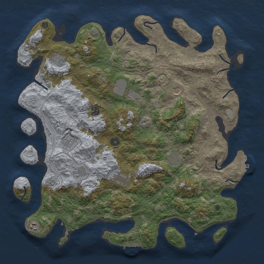 Rust Map: Procedural Map, Size: 4400, Seed: 180520231, 18 Monuments