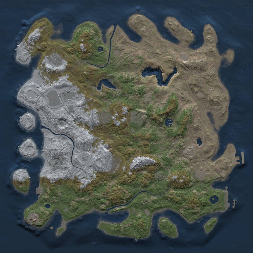 Rust Map: Procedural Map, Size: 4400, Seed: 180520231, 14 Monuments