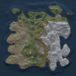 Thumbnail Rust Map: Procedural Map, Size: 3500, Seed: 1711349792, 18 Monuments