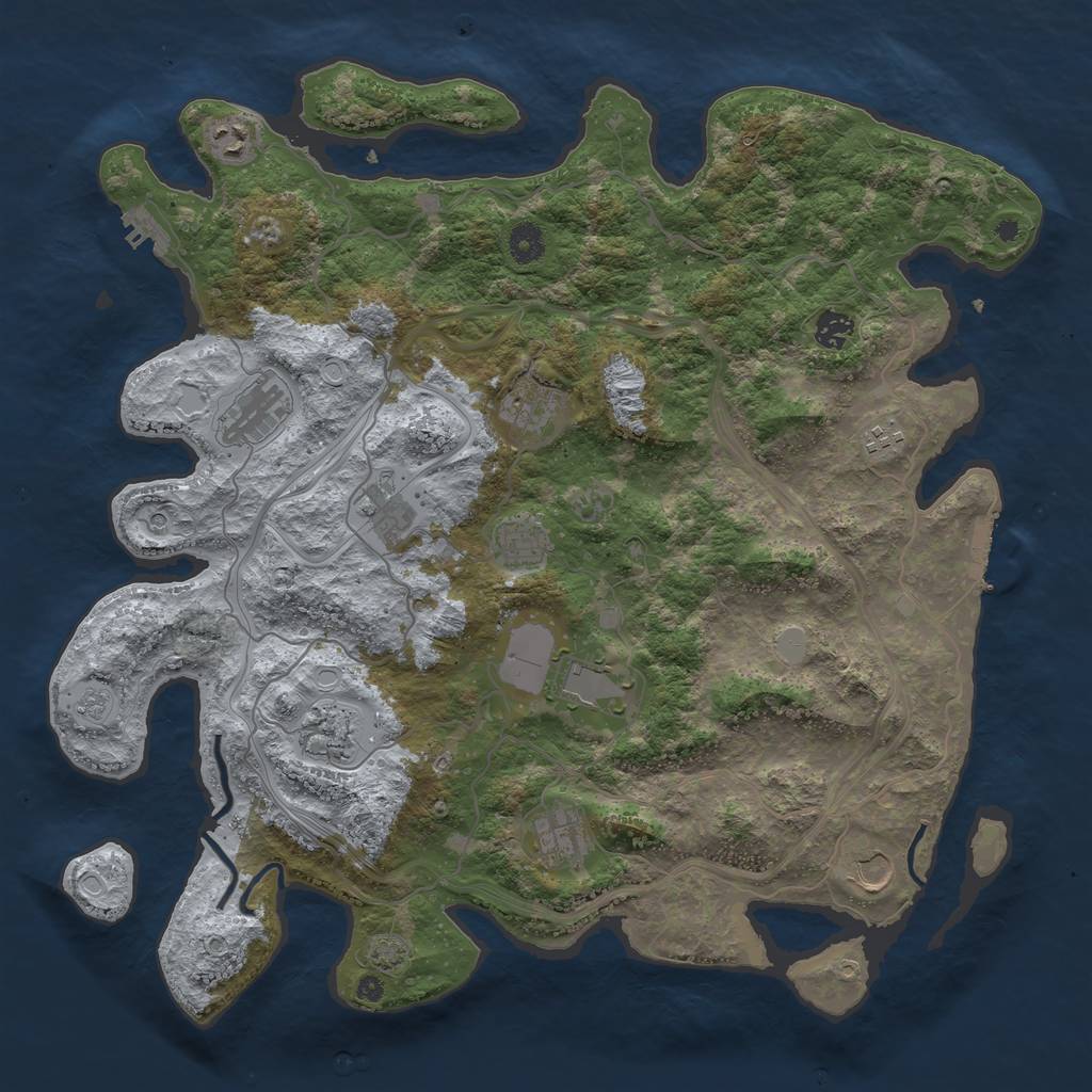 Rust Map: Procedural Map, Size: 4250, Seed: 1831662801, 19 Monuments