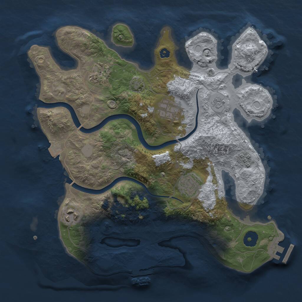 Rust Map: Procedural Map, Size: 3000, Seed: 149250958, 11 Monuments