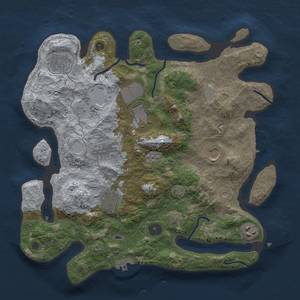 Thumbnail Rust Map: Procedural Map, Size: 3500, Seed: 1733464370, 15 Monuments