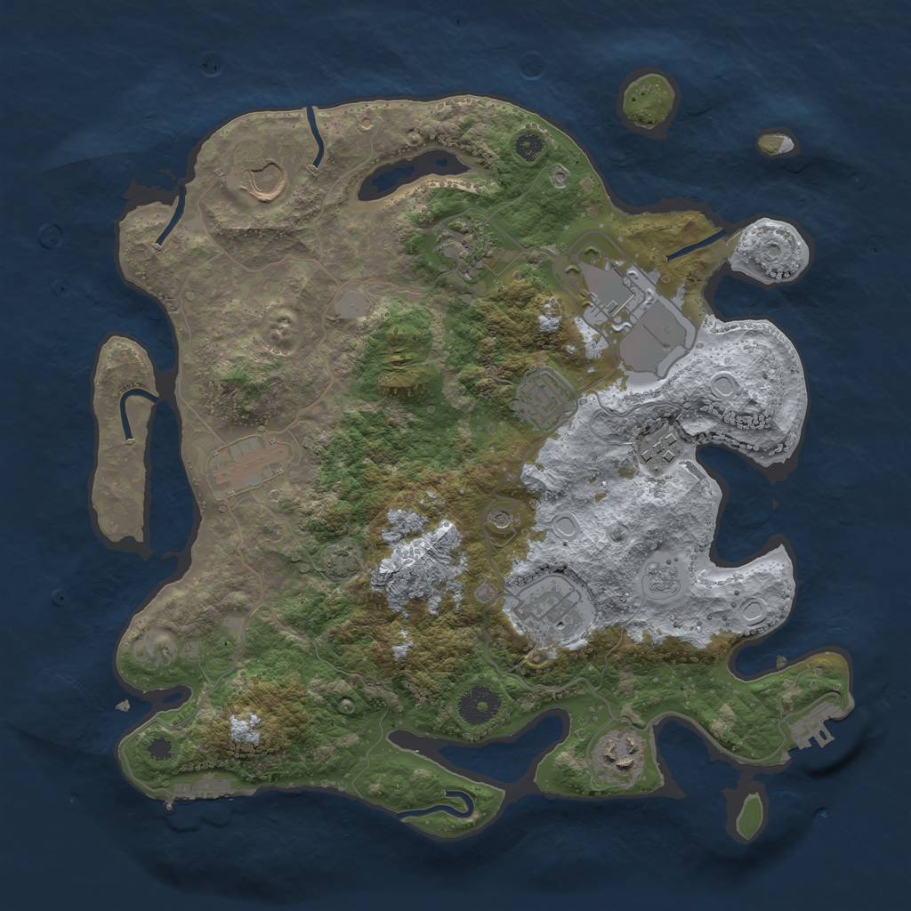 Rust Map: Procedural Map, Size: 3500, Seed: 1756582243, 16 Monuments