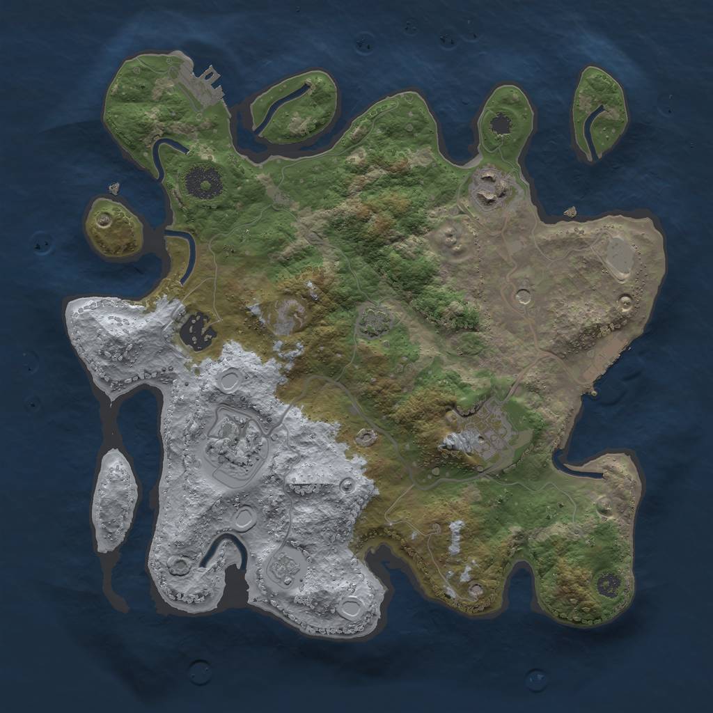 Rust Map: Procedural Map, Size: 3000, Seed: 315077302, 12 Monuments