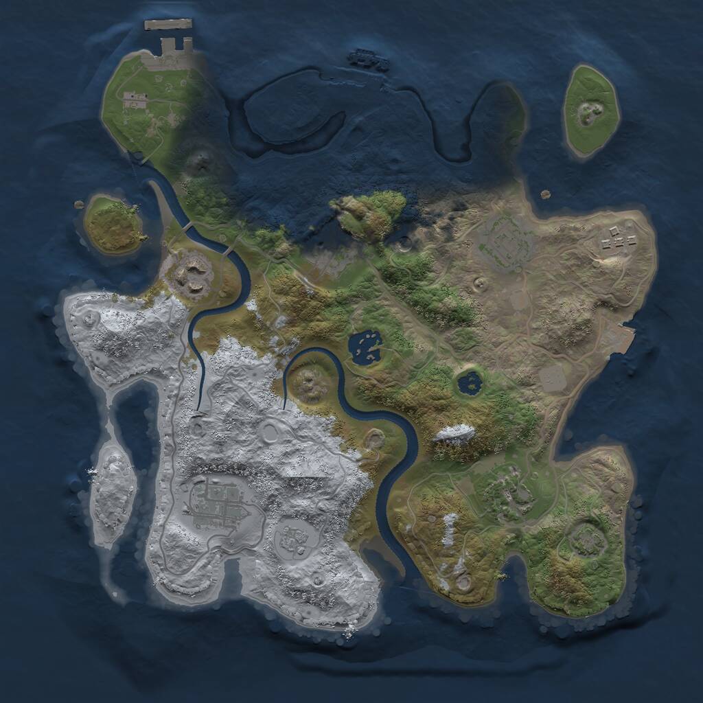 Rust Map: Procedural Map, Size: 3000, Seed: 315077302, 13 Monuments