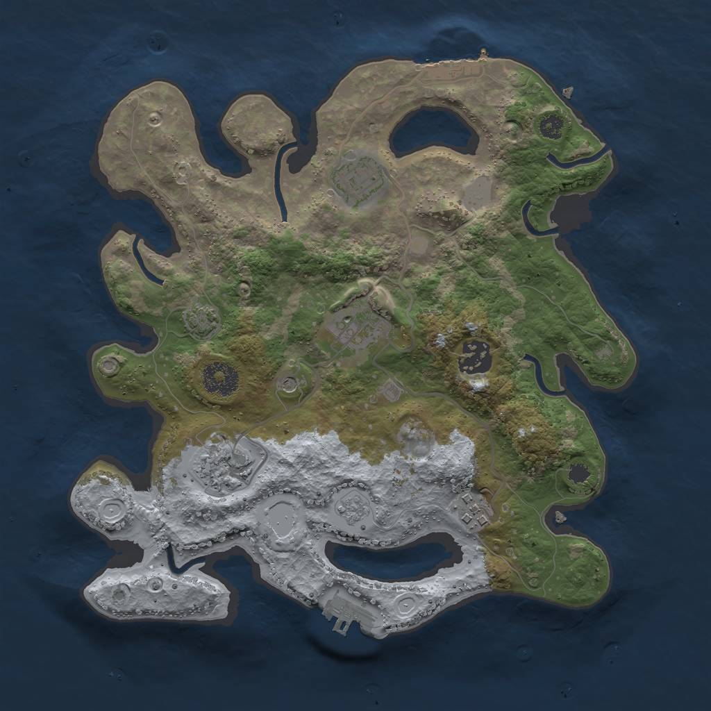 Rust Map: Procedural Map, Size: 3000, Seed: 10631, 13 Monuments