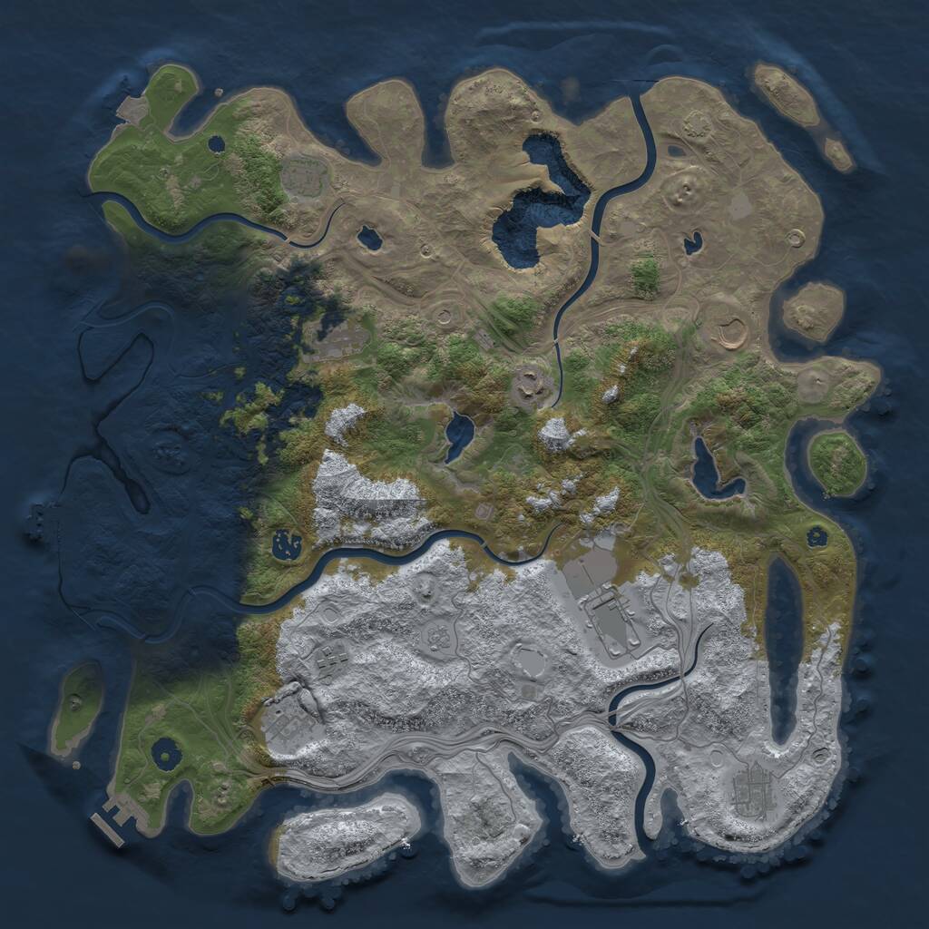 Rust Map: Procedural Map, Size: 4500, Seed: 29762711, 15 Monuments