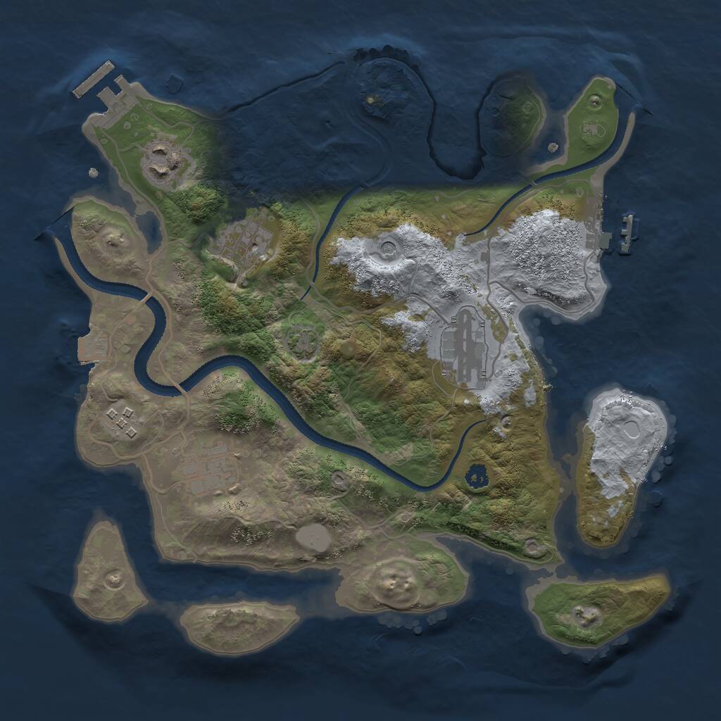 Rust Map: Procedural Map, Size: 3000, Seed: 163011, 10 Monuments