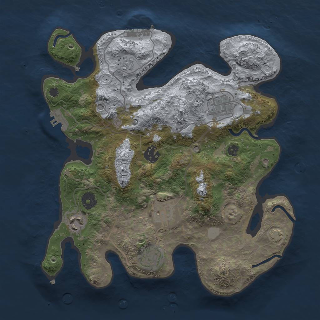 Rust Map: Procedural Map, Size: 3000, Seed: 1324566, 13 Monuments