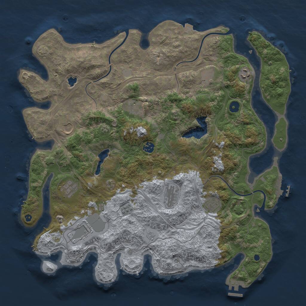 Rust Map: Procedural Map, Size: 4250, Seed: 1995800434, 16 Monuments