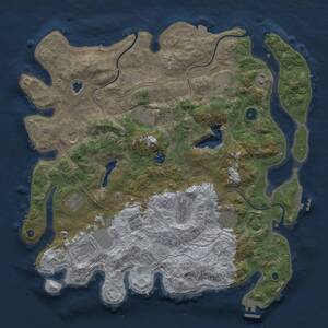 Thumbnail Rust Map: Procedural Map, Size: 4250, Seed: 1995800434, 16 Monuments