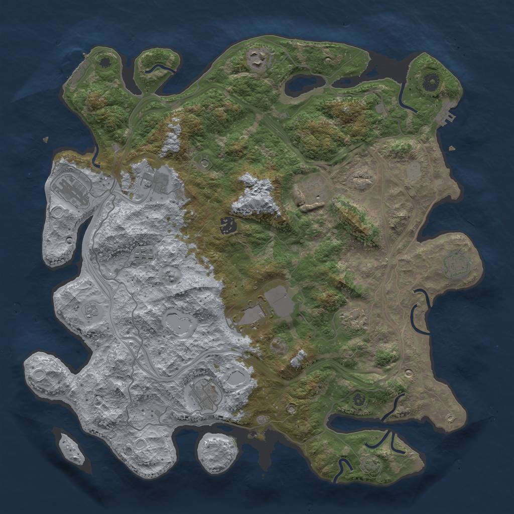 Rust Map: Procedural Map, Size: 4300, Seed: 1572, 18 Monuments