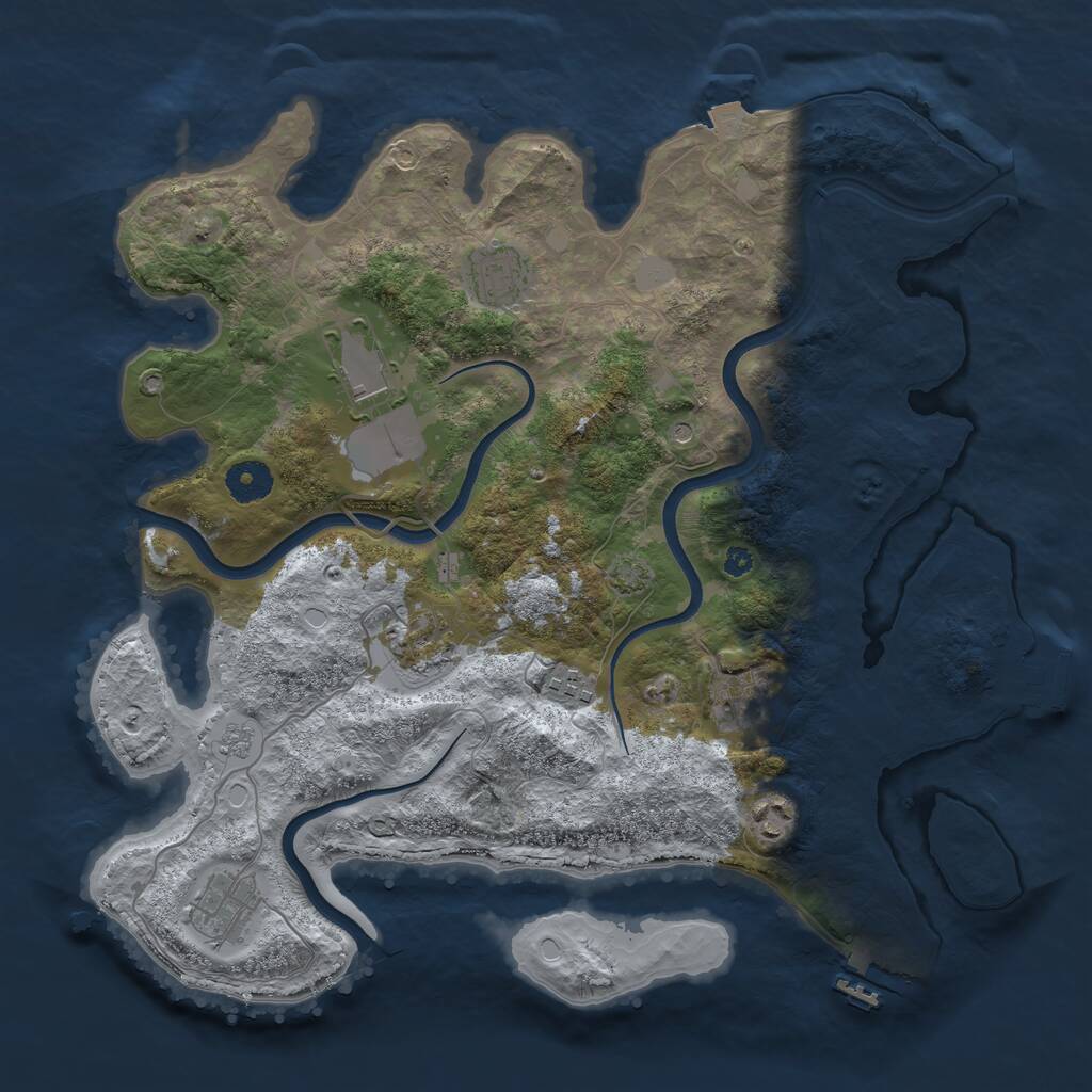 Rust Map: Procedural Map, Size: 3700, Seed: 50172564, 13 Monuments