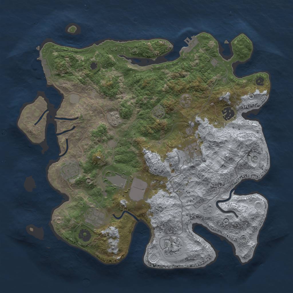 Rust Map: Procedural Map, Size: 3500, Seed: 149786555, 15 Monuments