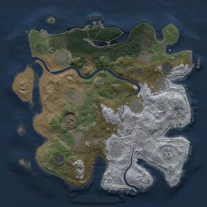 Thumbnail Rust Map: Procedural Map, Size: 3500, Seed: 149786555, 18 Monuments