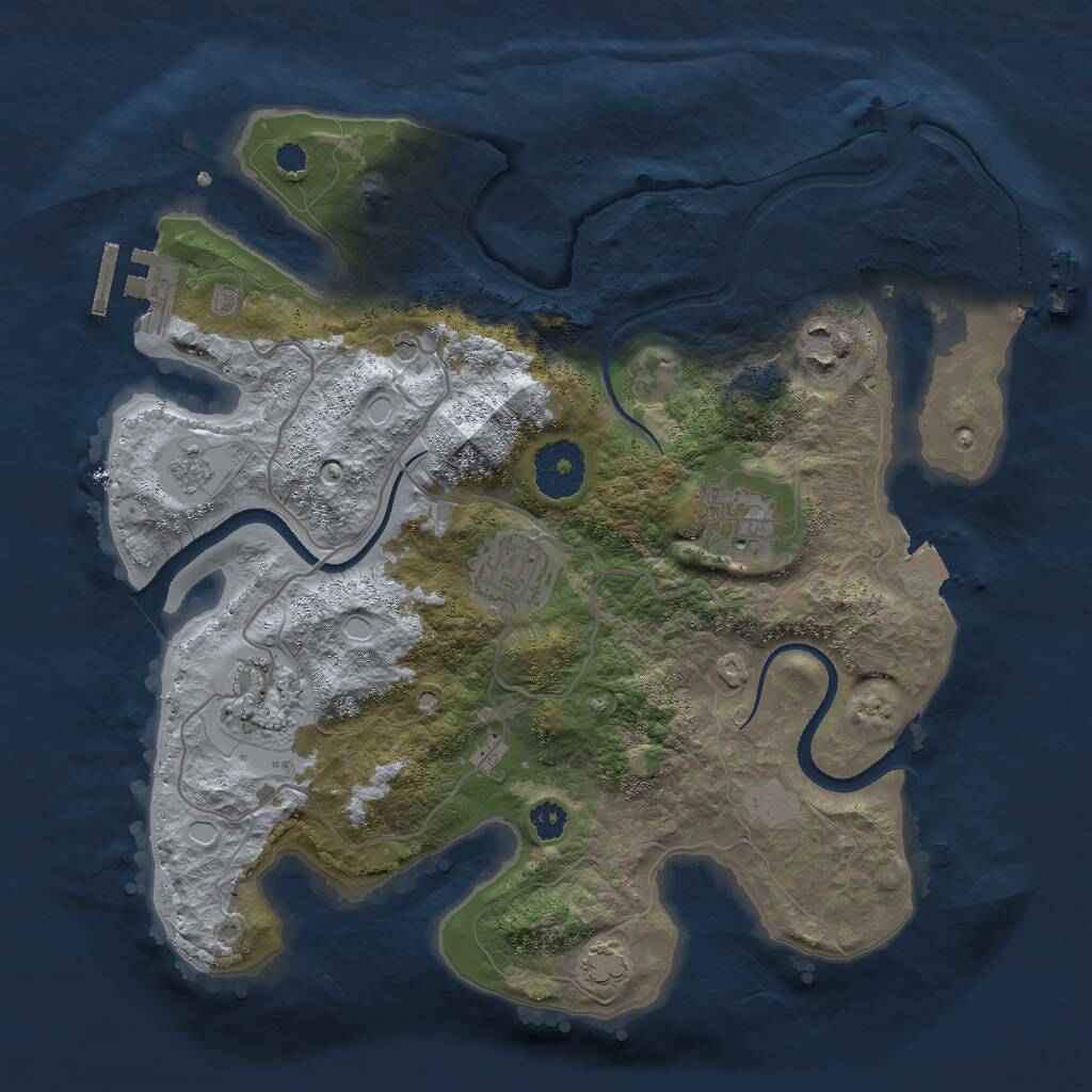Rust Map: Procedural Map, Size: 3000, Seed: 31797, 10 Monuments