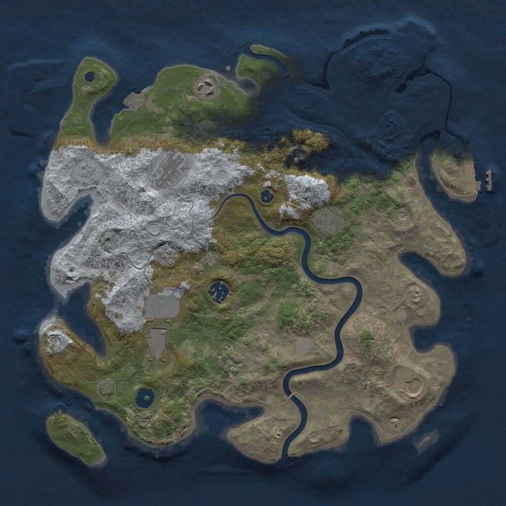 Rust Map: Procedural Map, Size: 3900, Seed: 12012, 14 Monuments