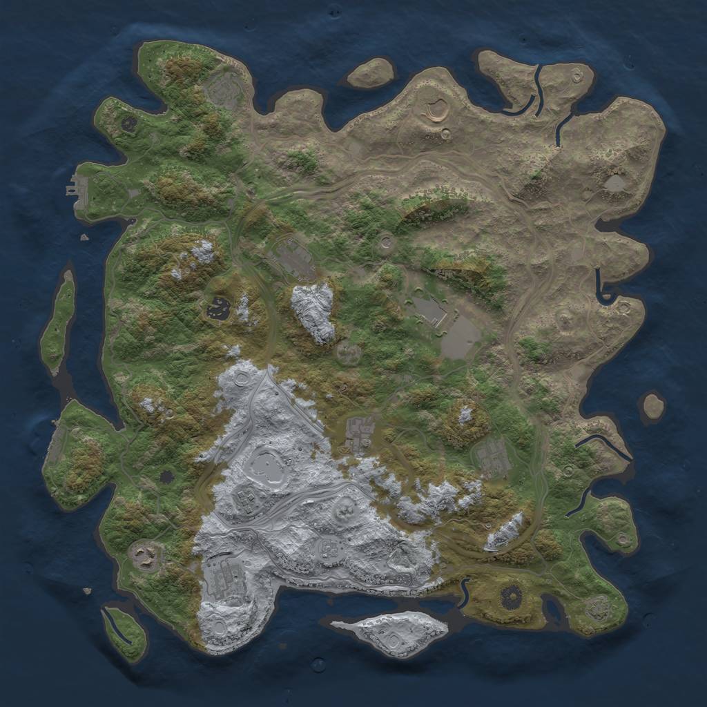 Rust Map: Procedural Map, Size: 4500, Seed: 18052023, 18 Monuments