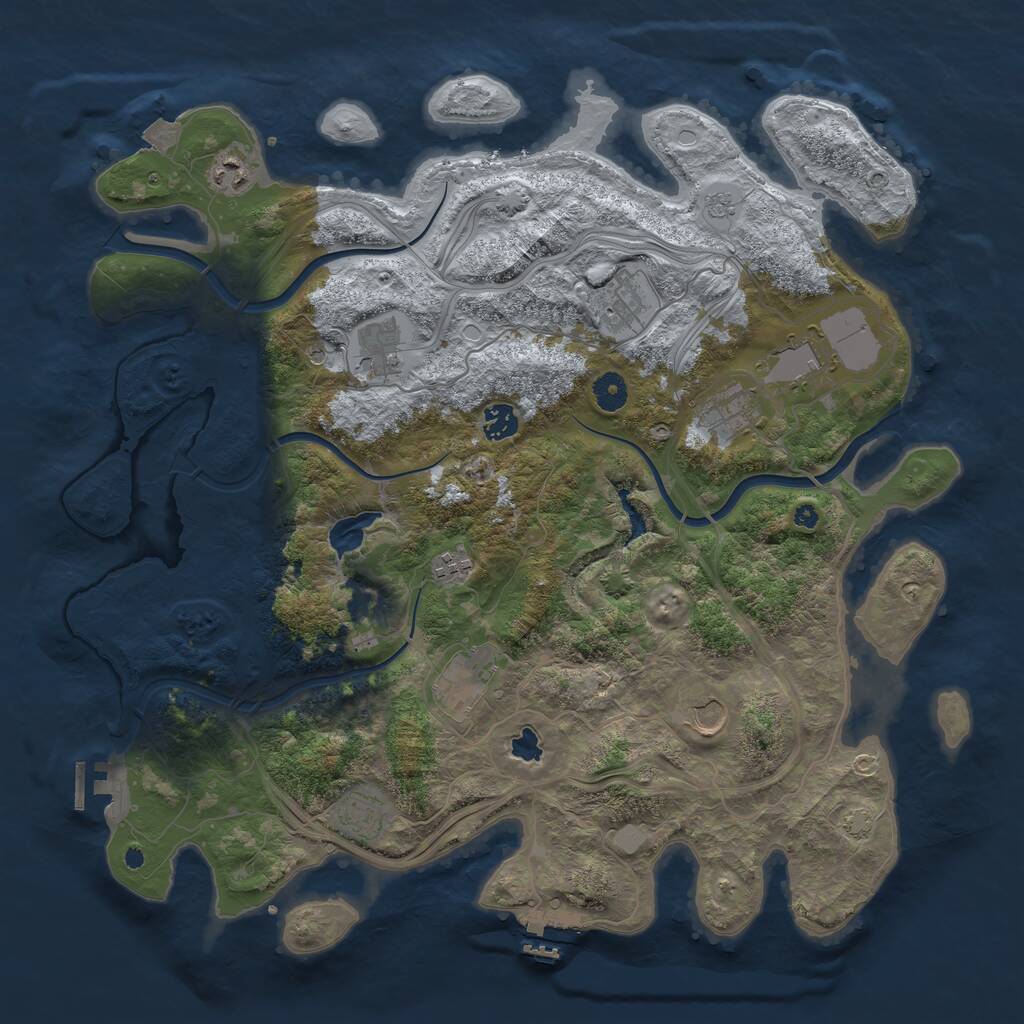 Rust Map: Procedural Map, Size: 4250, Seed: 280137984, 16 Monuments