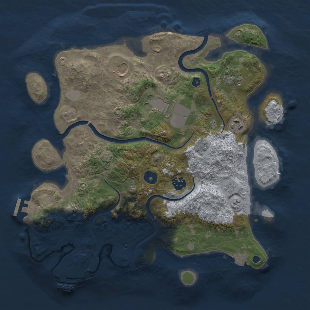 Rust Map: Procedural Map, Size: 3500, Seed: 1526578105, 12 Monuments
