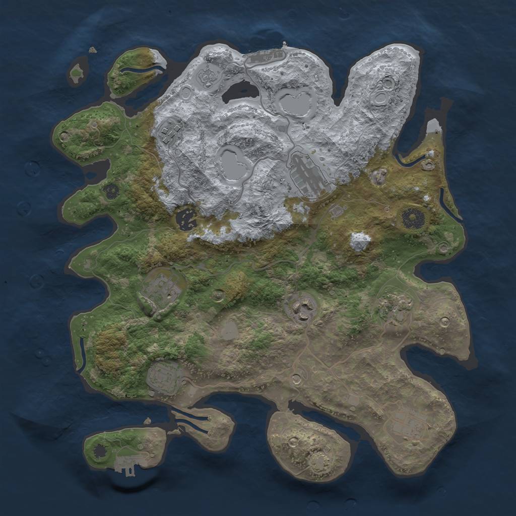 Rust Map: Procedural Map, Size: 3444, Seed: 159317, 16 Monuments