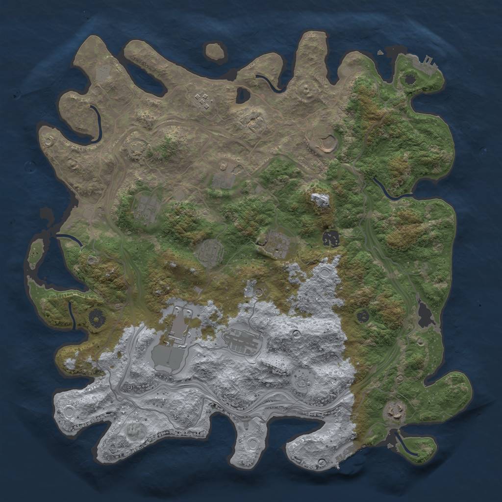 Rust Map: Procedural Map, Size: 4250, Seed: 124123122, 18 Monuments