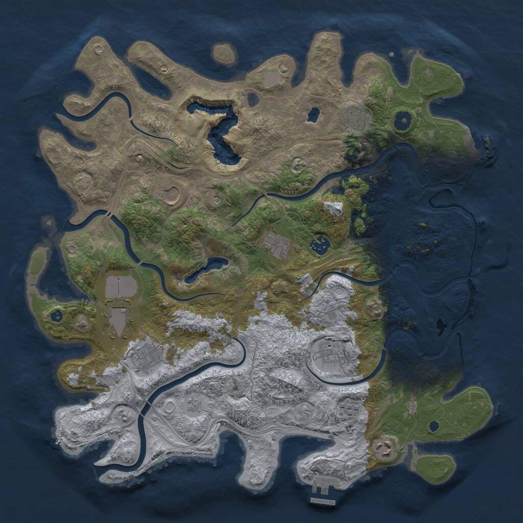 Rust Map: Procedural Map, Size: 4250, Seed: 124123122, 15 Monuments