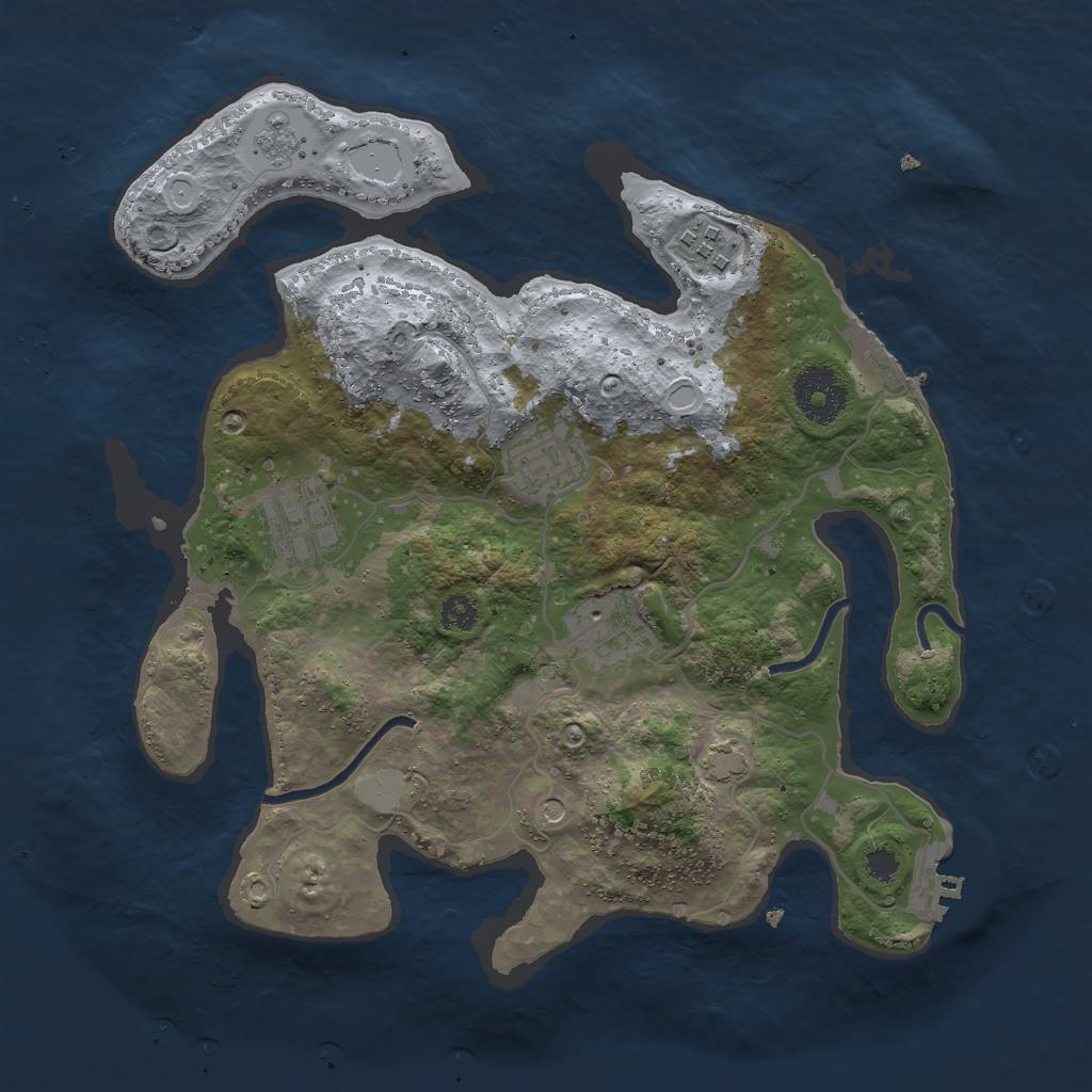 Rust Map: Procedural Map, Size: 3000, Seed: 41935, 12 Monuments
