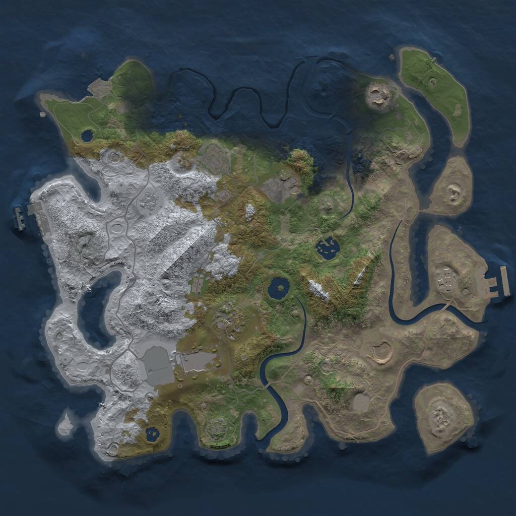 Rust Map: Procedural Map, Size: 3500, Seed: 85841809, 14 Monuments
