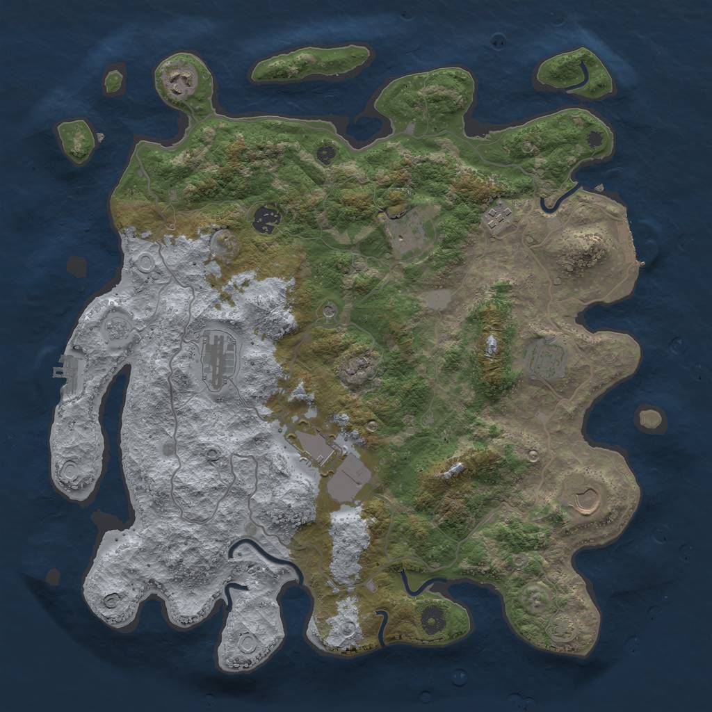 Rust Map: Procedural Map, Size: 4000, Seed: 698678493, 16 Monuments