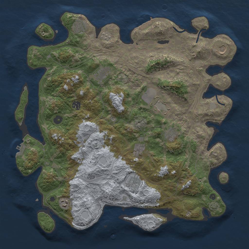Rust Map: Procedural Map, Size: 4250, Seed: 18052023, 18 Monuments