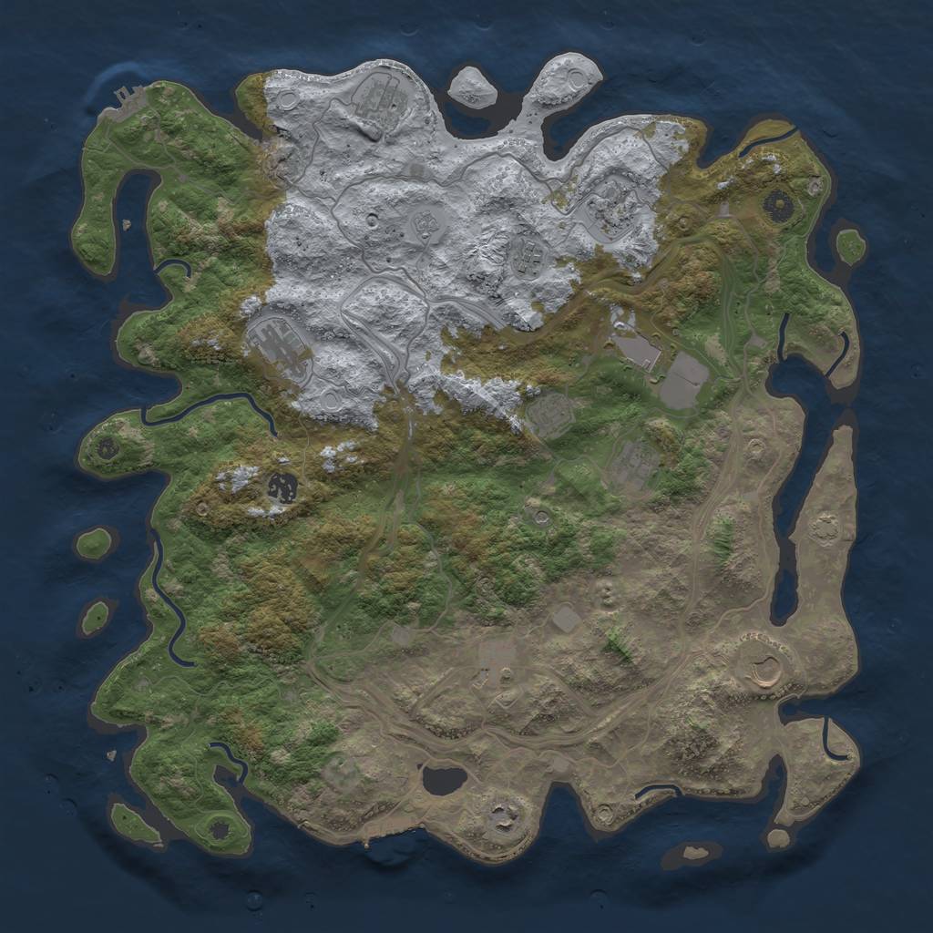 Rust Map: Procedural Map, Size: 4500, Seed: 24909, 19 Monuments