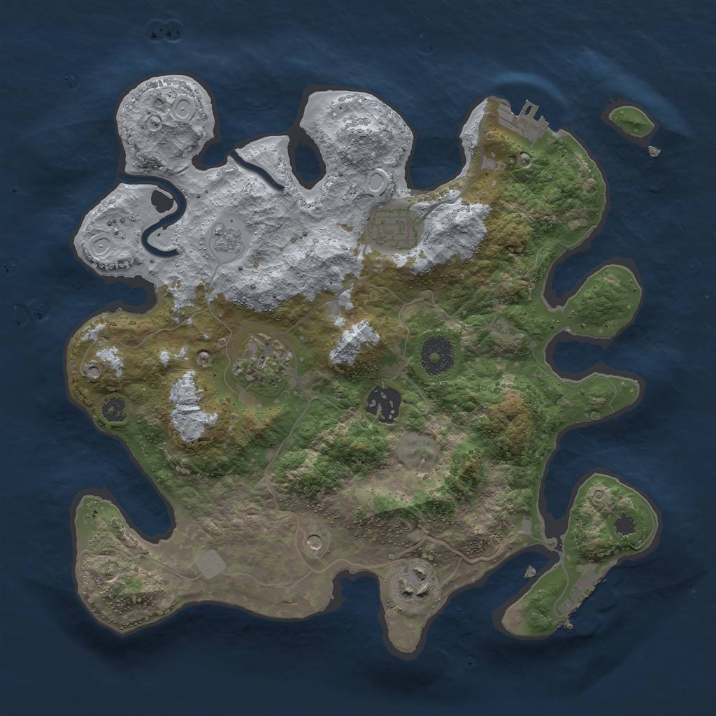 Rust Map: Procedural Map, Size: 3000, Seed: 18921, 11 Monuments