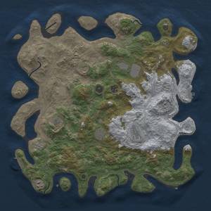 Thumbnail Rust Map: Procedural Map, Size: 4300, Seed: 14271202, 17 Monuments