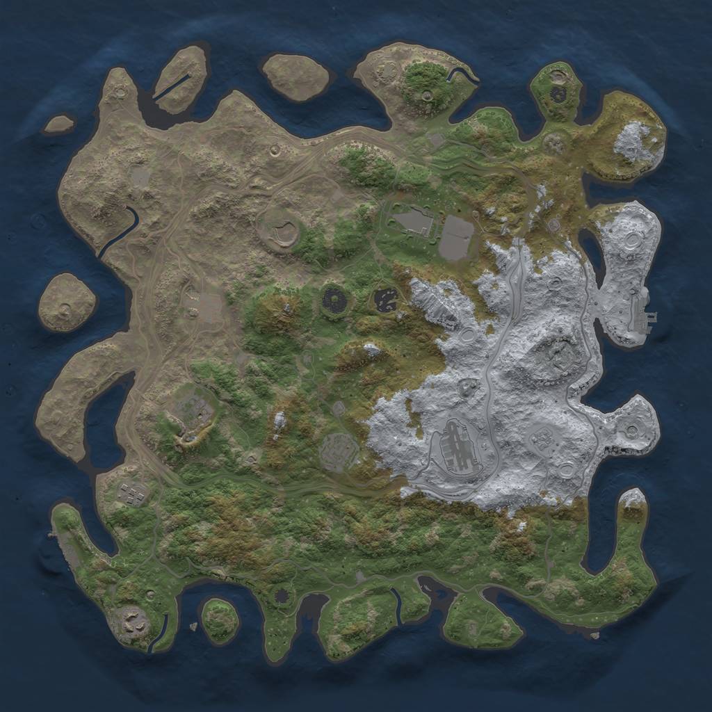 Rust Map: Procedural Map, Size: 4300, Seed: 14271202, 17 Monuments