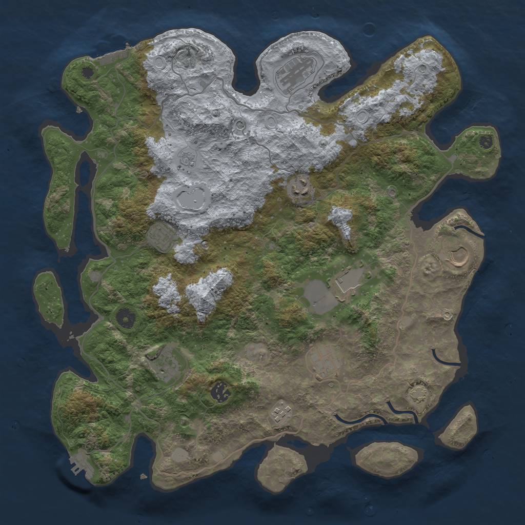 Rust Map: Procedural Map, Size: 4000, Seed: 94113438, 17 Monuments