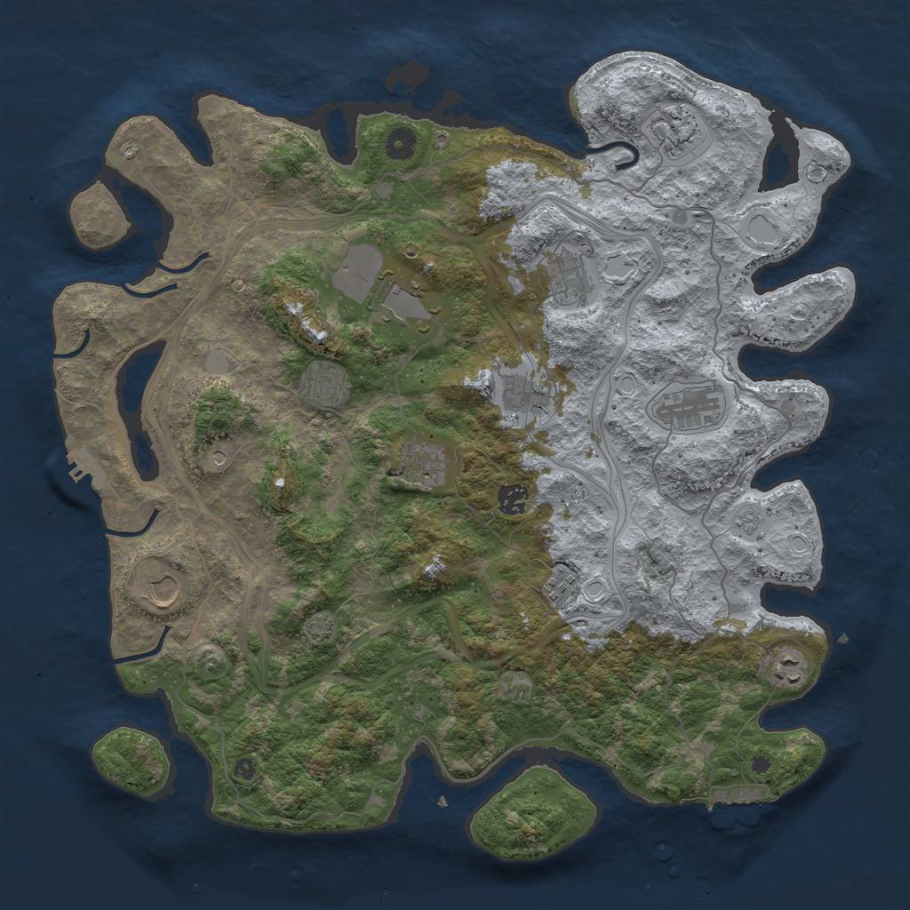 Rust Map: Procedural Map, Size: 4300, Seed: 26514498, 19 Monuments