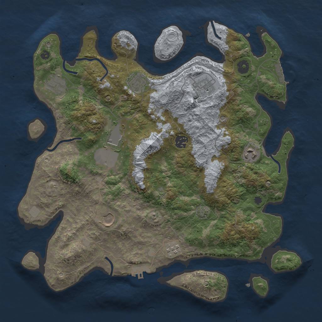 Rust Map: Procedural Map, Size: 3700, Seed: 26517709, 15 Monuments