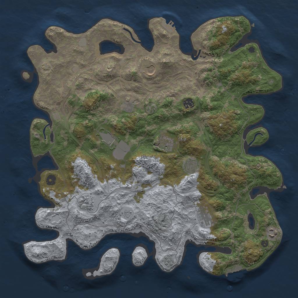 Rust Map: Procedural Map, Size: 4250, Seed: 435451341, 18 Monuments