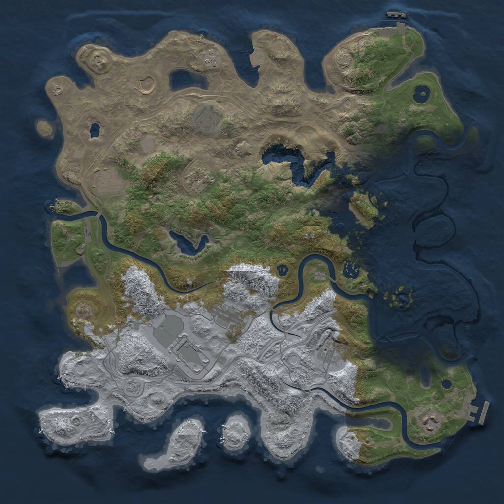 Rust Map: Procedural Map, Size: 4250, Seed: 435451341, 17 Monuments