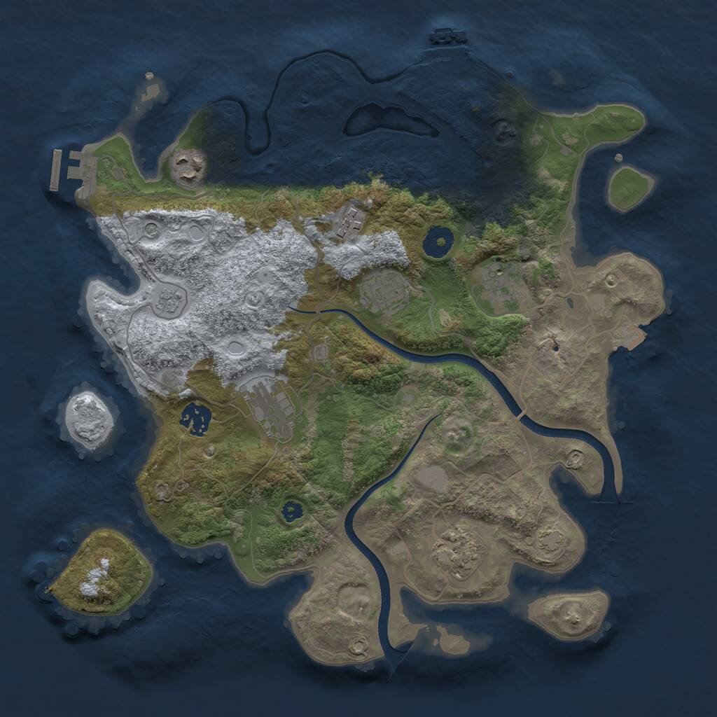 Rust Map: Procedural Map, Size: 3450, Seed: 79779249, 13 Monuments
