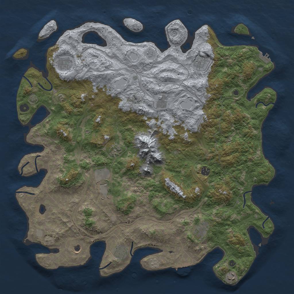 Rust Map: Procedural Map, Size: 5000, Seed: 2122150187, 19 Monuments