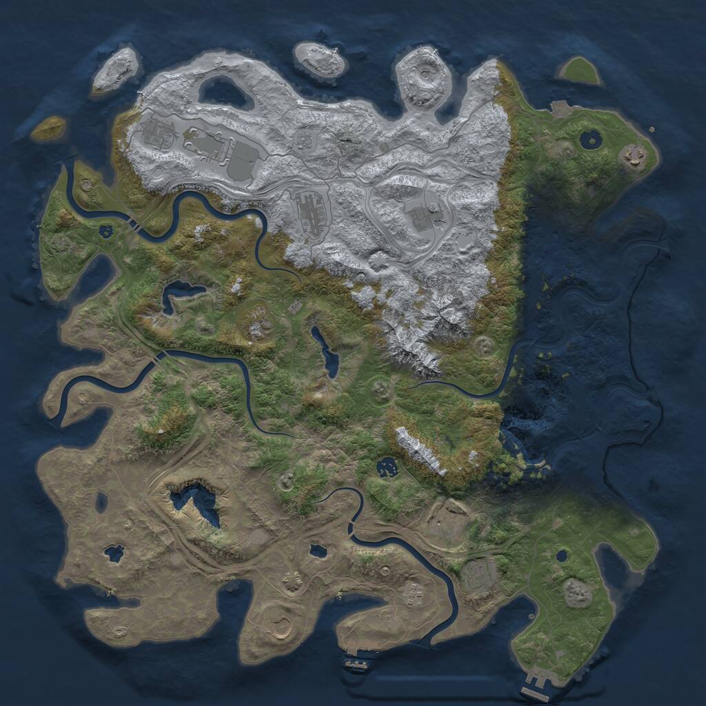 Rust Map: Procedural Map, Size: 5000, Seed: 2122150187, 17 Monuments