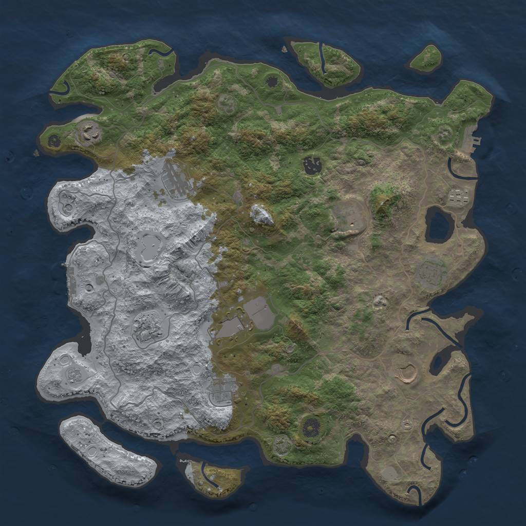 Rust Map: Procedural Map, Size: 4200, Seed: 23153, 18 Monuments