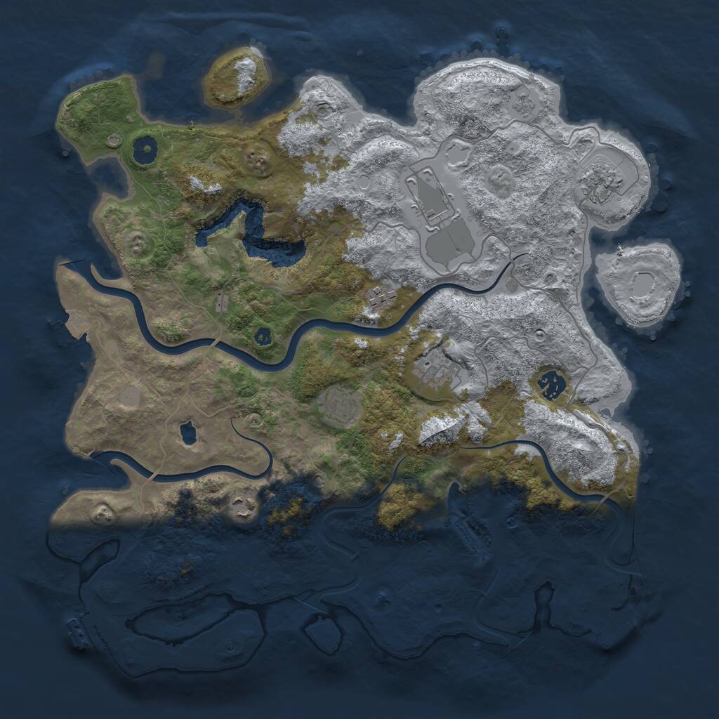 Rust Map: Procedural Map, Size: 4000, Seed: 74701212, 12 Monuments