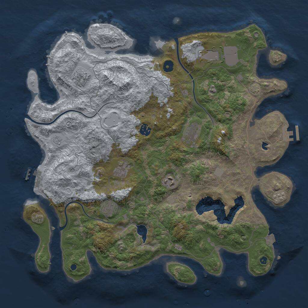 Rust Map: Procedural Map, Size: 4100, Seed: 8935227, 14 Monuments