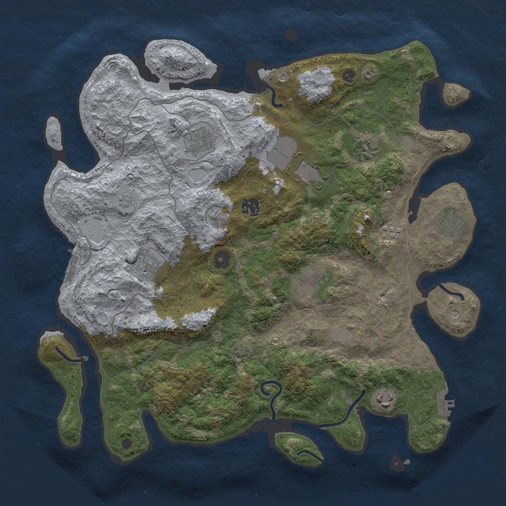 Rust Map: Procedural Map, Size: 4100, Seed: 8935227, 17 Monuments