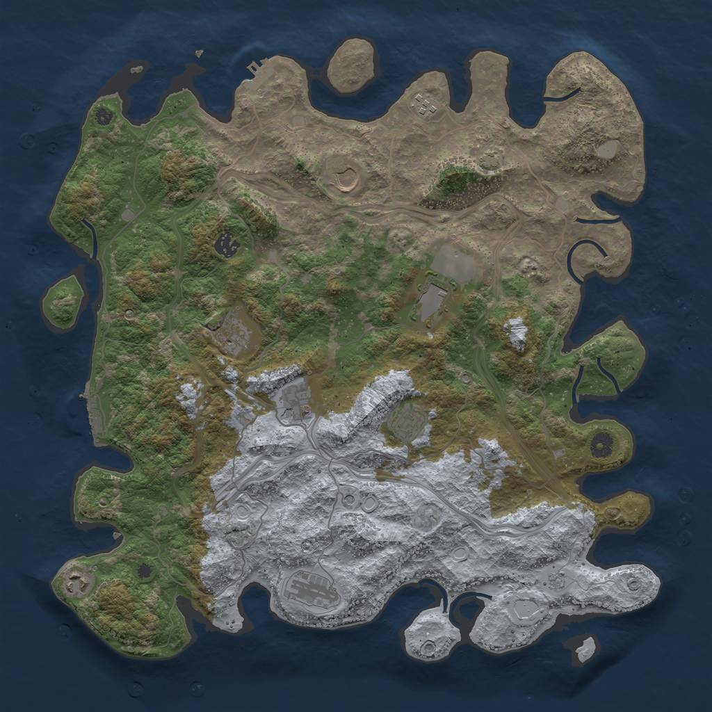 Rust Map: Procedural Map, Size: 4400, Seed: 89623404, 17 Monuments
