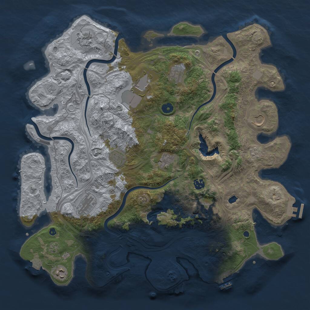 Rust Map: Procedural Map, Size: 4250, Seed: 811263855, 17 Monuments