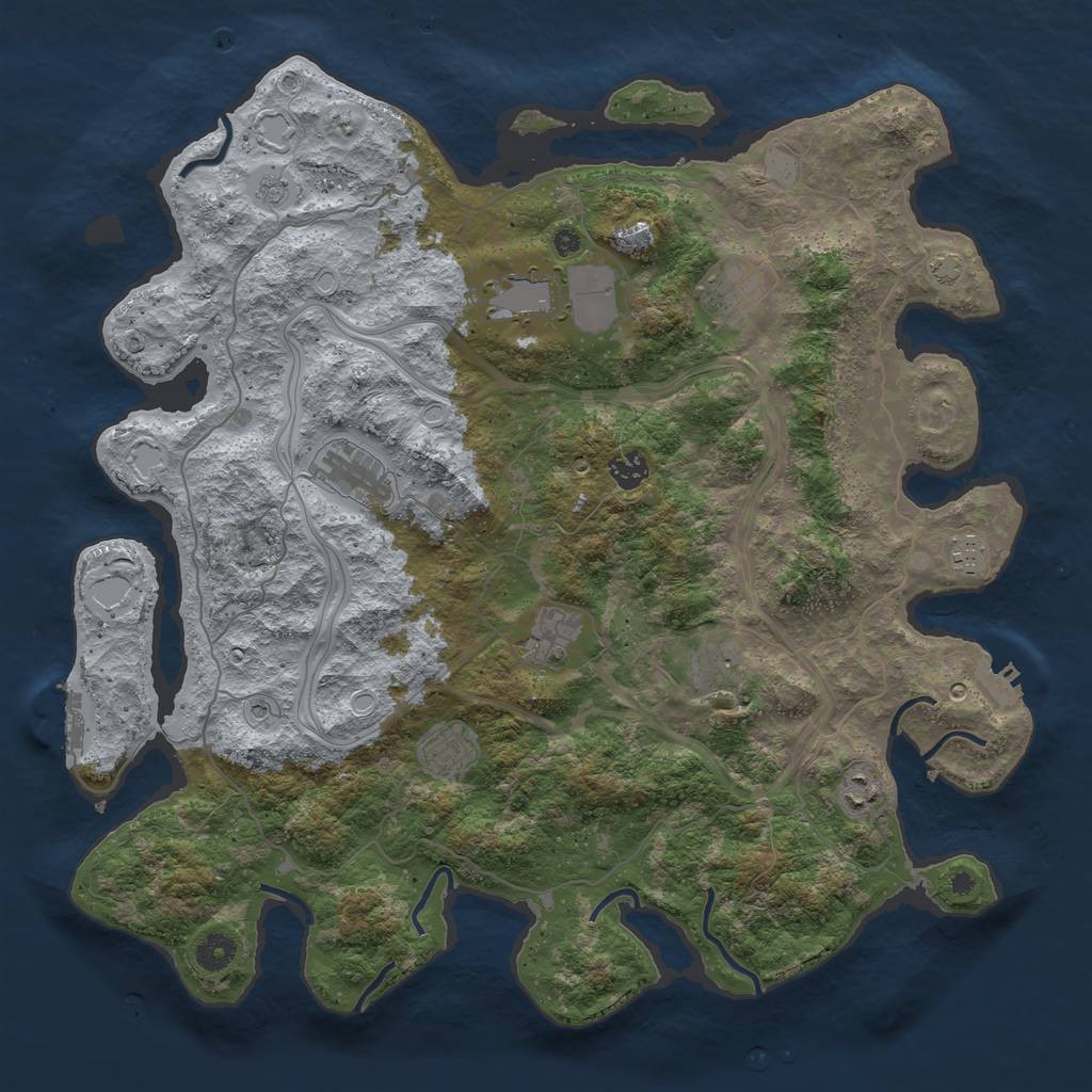 Rust Map: Procedural Map, Size: 4250, Seed: 811263855, 17 Monuments
